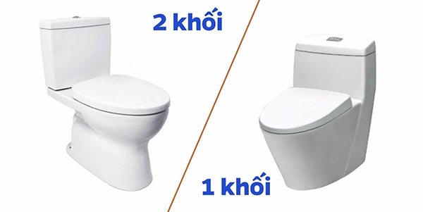 Hình ảnh bồn cầu 1 khối ( nguyên khối ) và bồn cầu 2 khối được sử dụng rộng rãi tại các gia đình Việt - Ảnh kidoasa