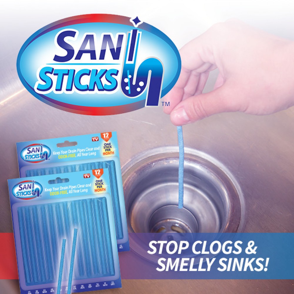 Sản phẩm Que thông cống Sani Sticks đang trở thành công cụ dọn dẹp, xử lý vấn đề tắc nghẹt cho những người không có nhiều thời gian. Ảnh sản phẩm Internet